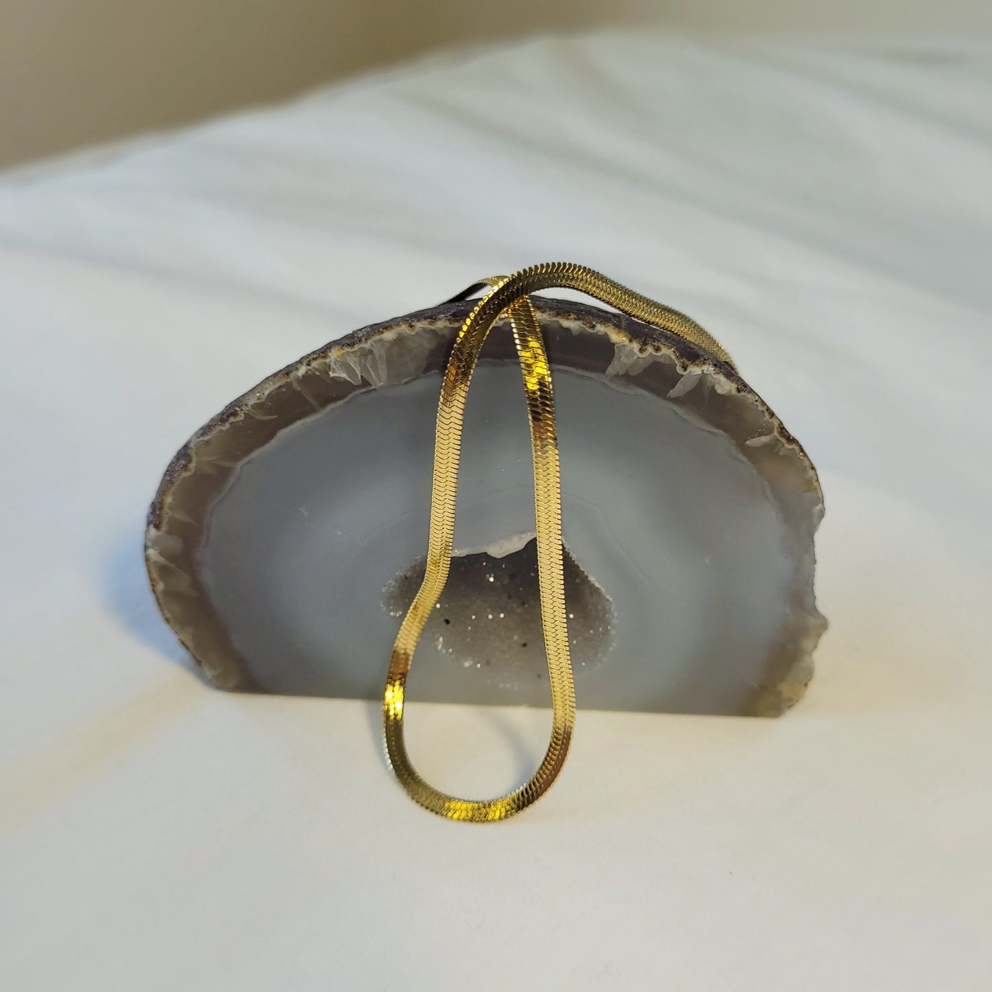 Gold snake chain necklace