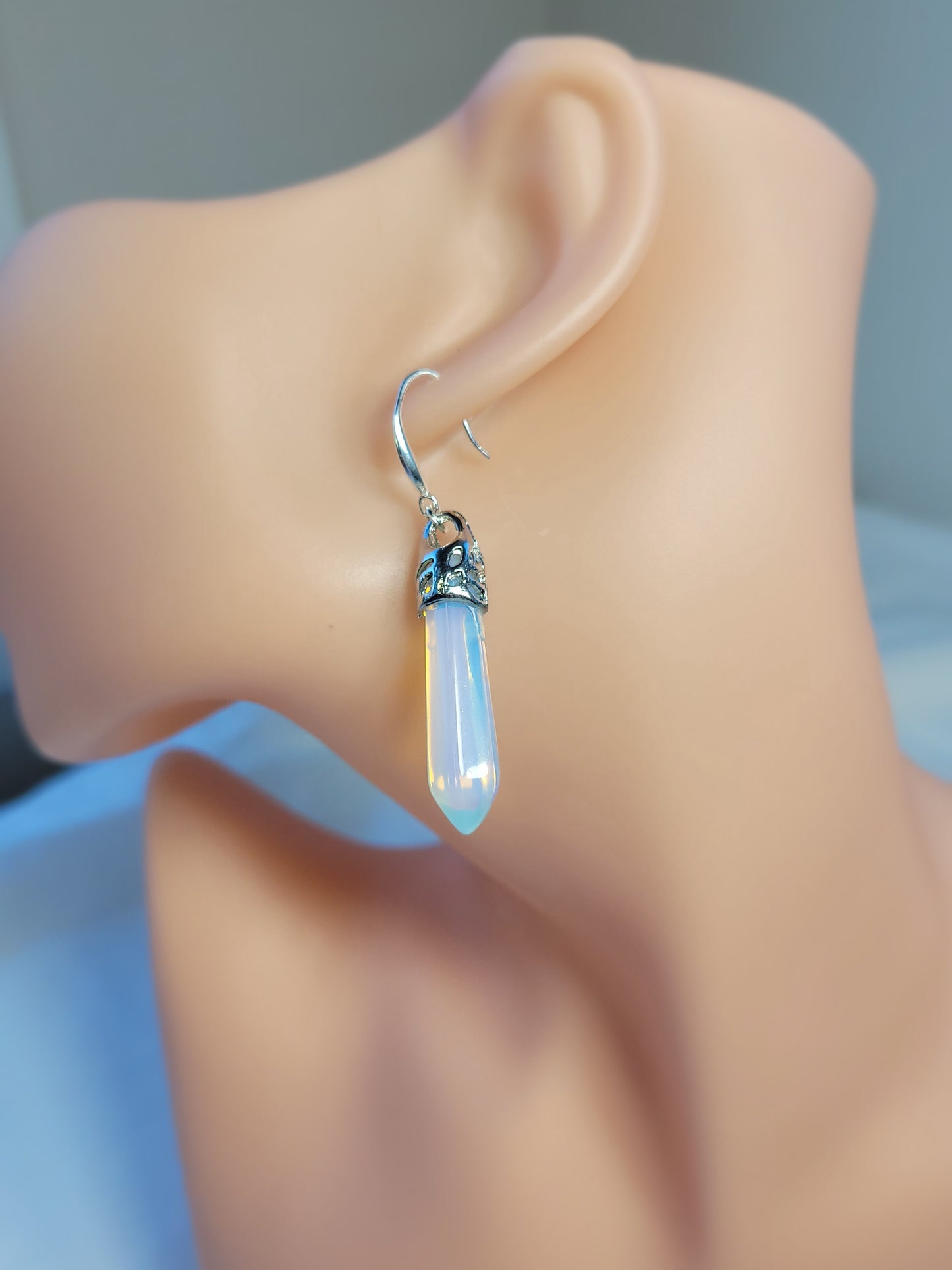 Moonstone Crystal & Silver Earrings
