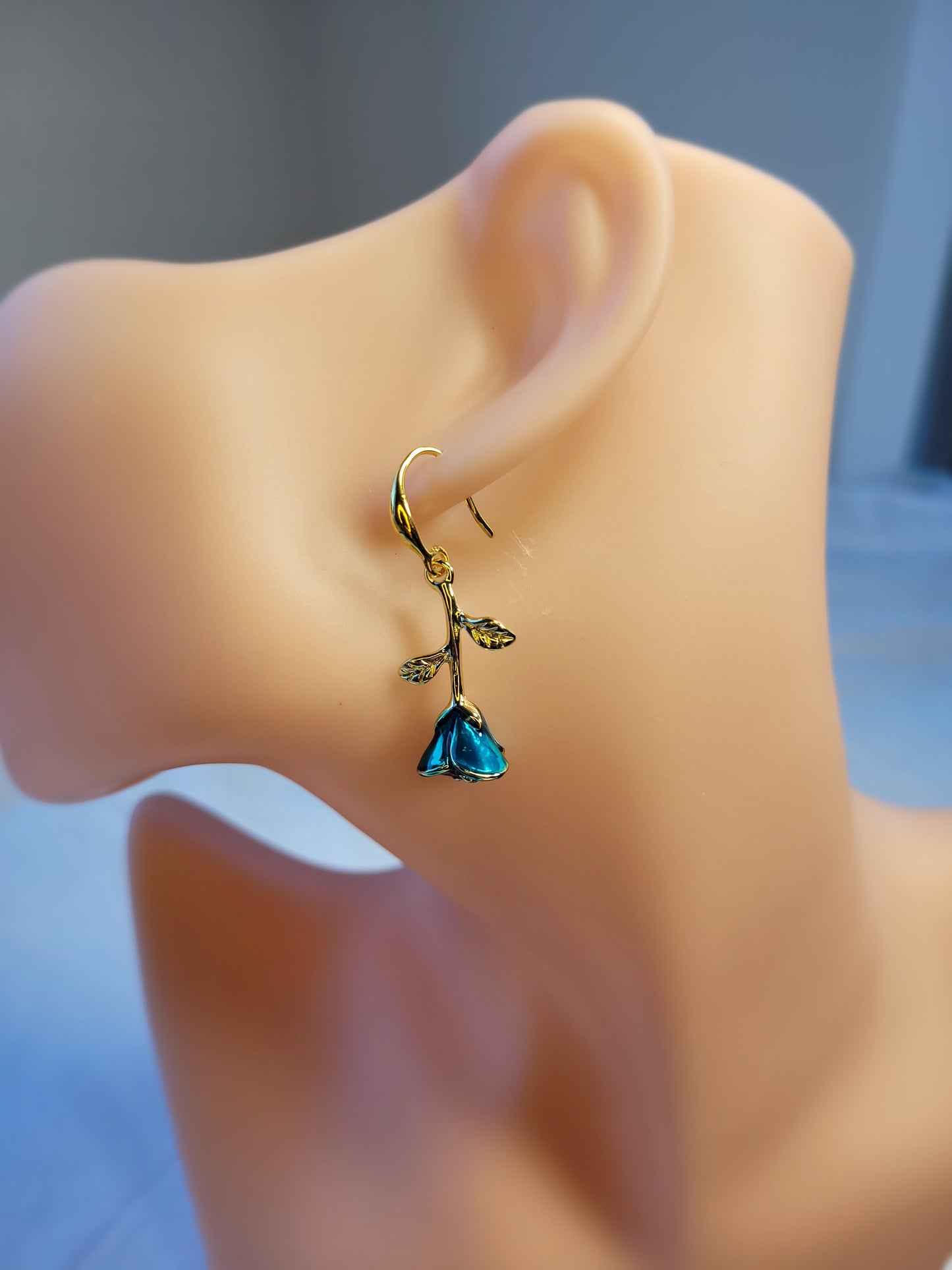 Green Roses Earrings