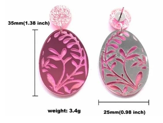 Pink Easter Egg Earrings