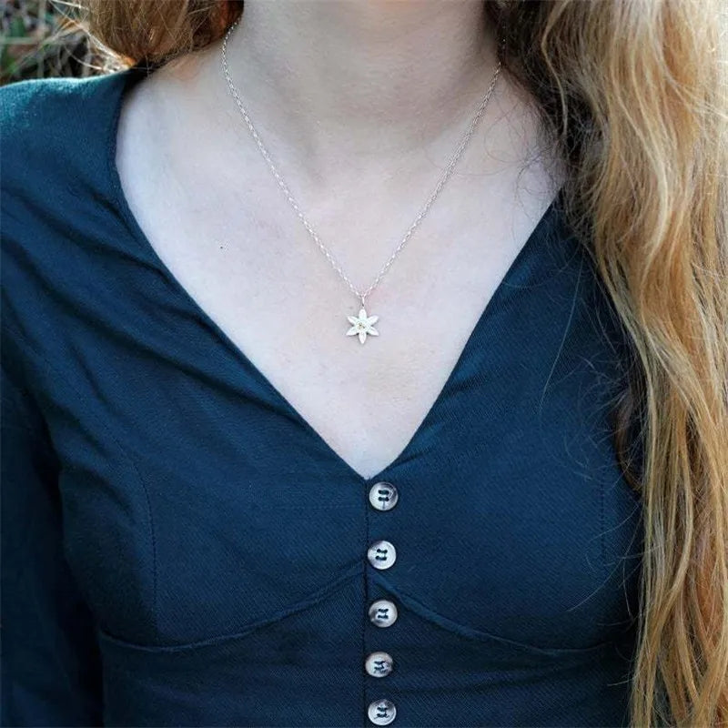 Silver and Gold Daffodil Necklace