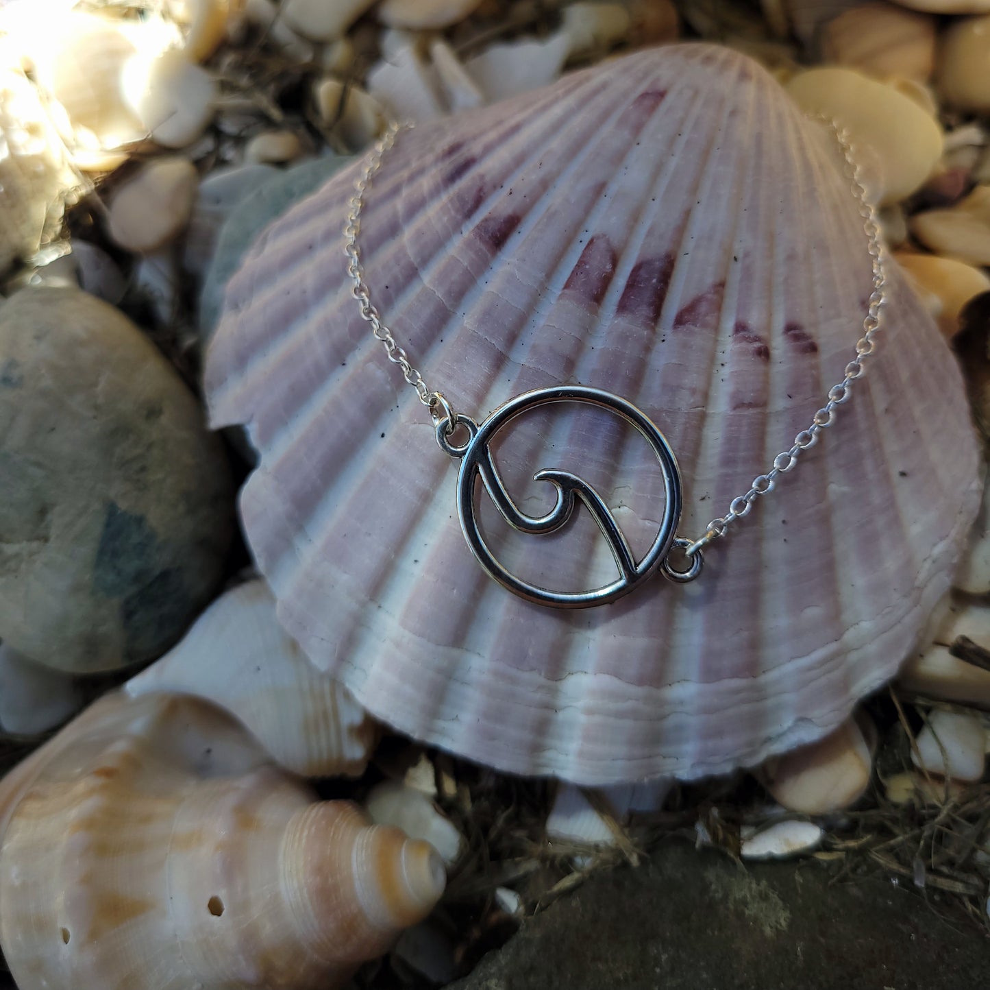 Silver Circle Wave Bracelet