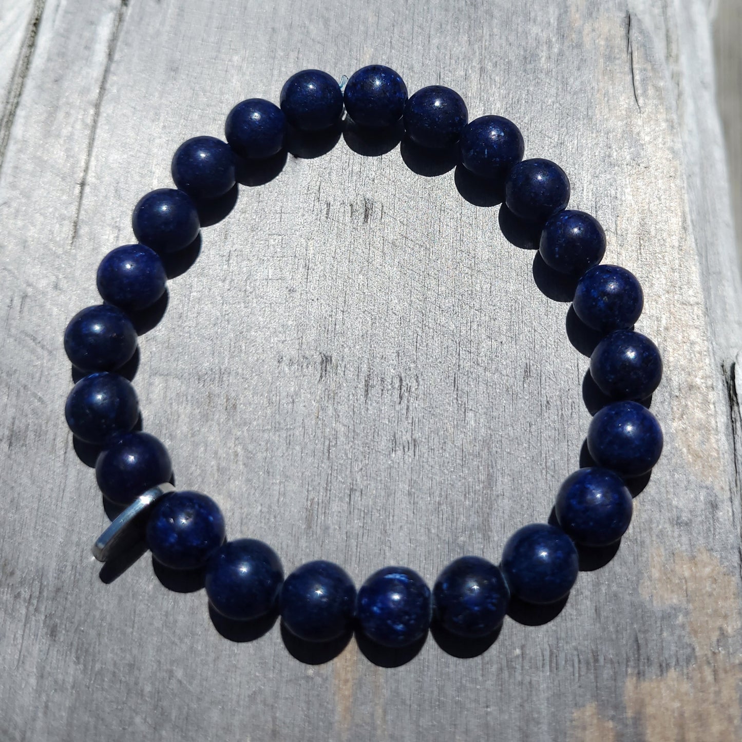 Blue Lapis Lazuli Bead Bracelet