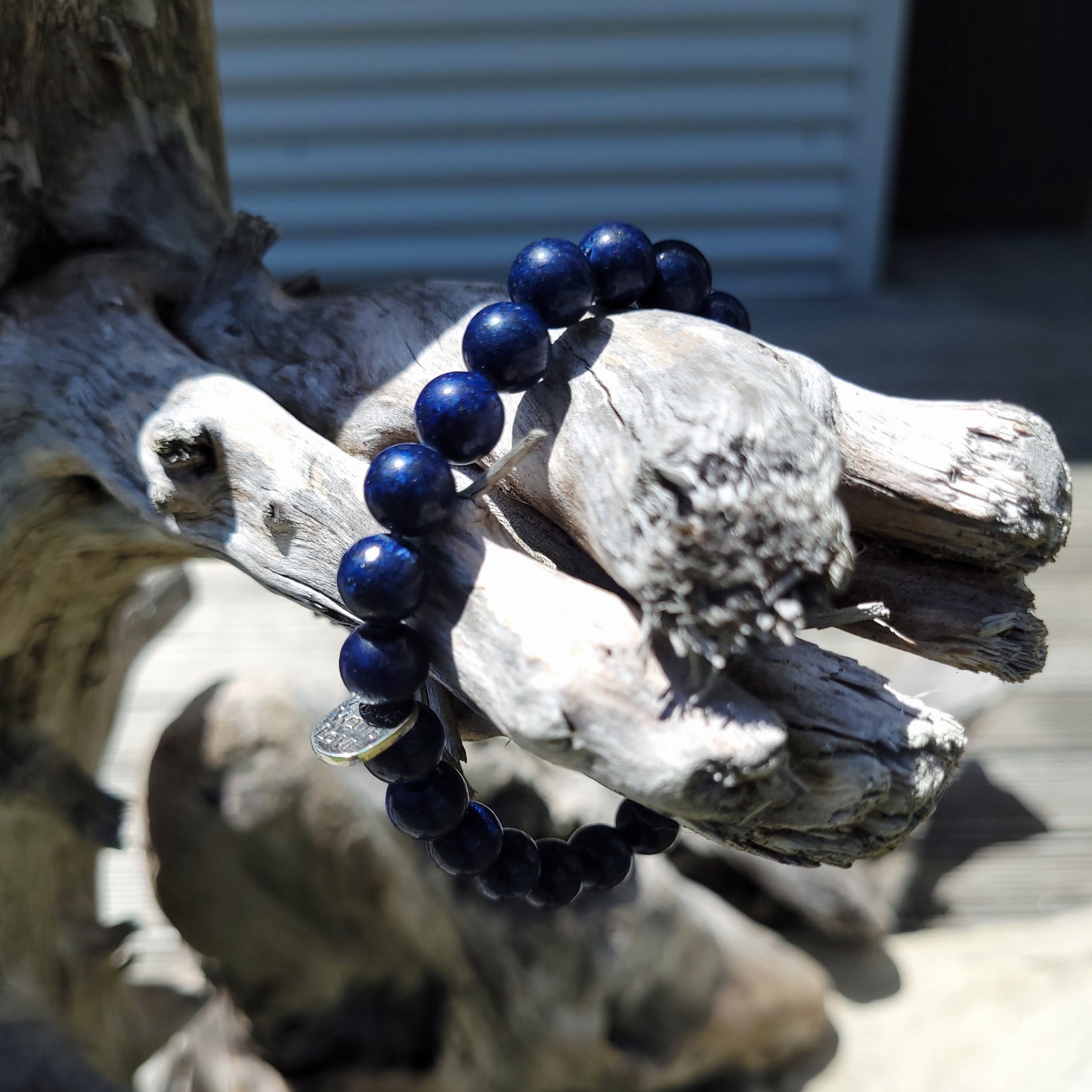 Blue Lapis Lazuli Bead Bracelet