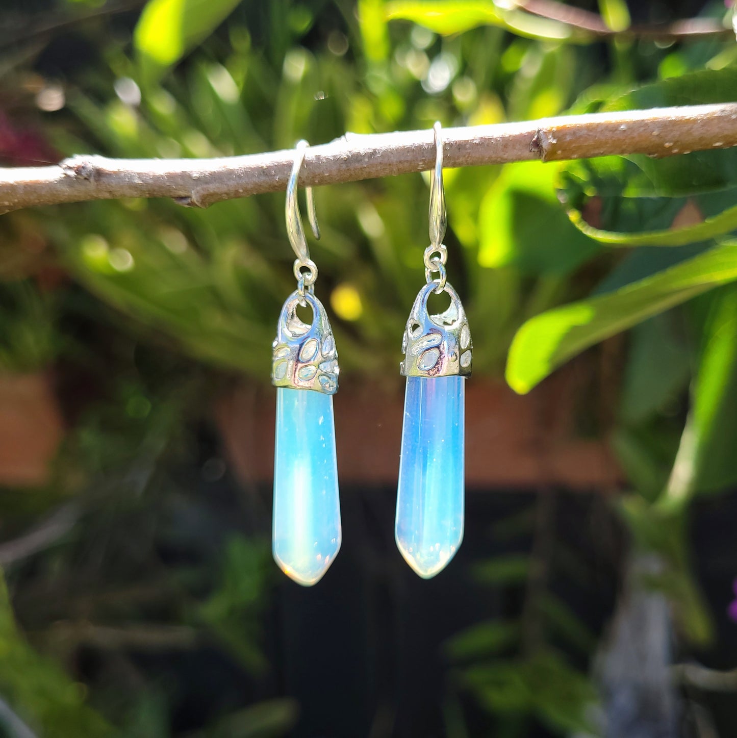 Moonstone Crystal & Silver Earrings