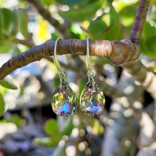 Purple Crystal & Silver Earrings