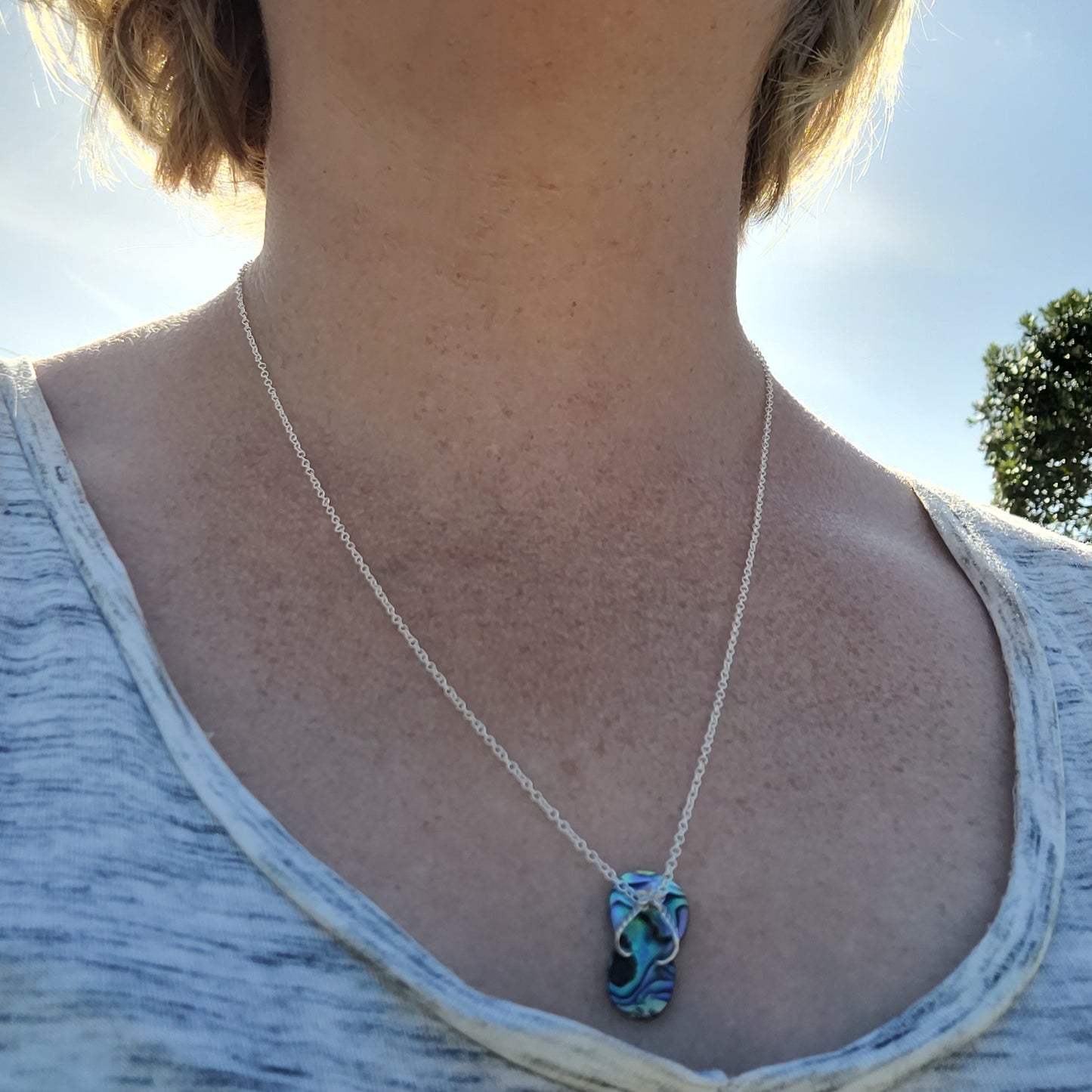 Paua Jandal Pendant Necklace