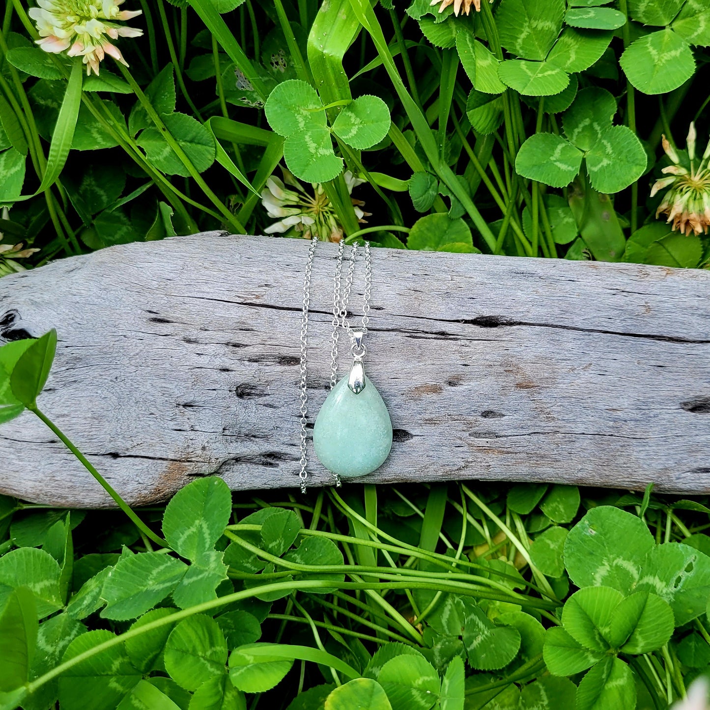 Teardrop Green Aventurine Pendant Necklace