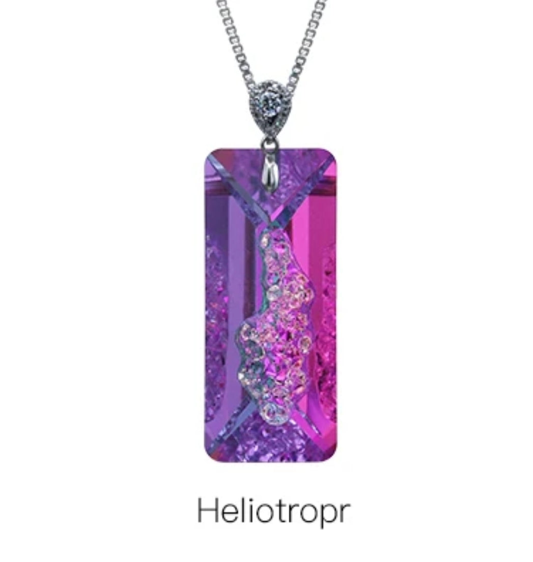 Exquisite Purple Heliotrope Austrian Crystal Necklace