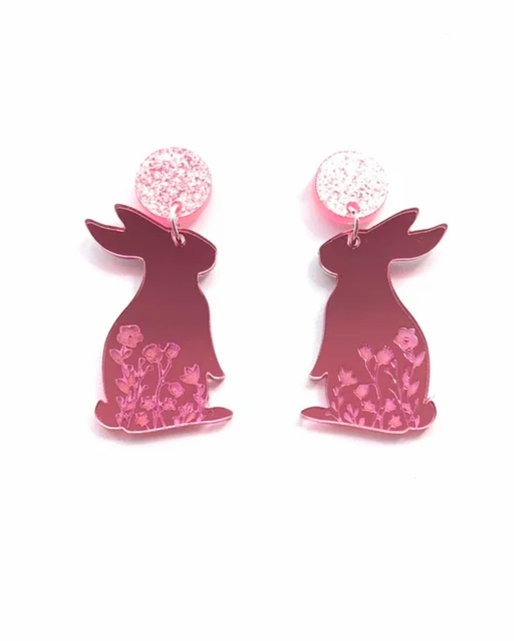 Pink Easter Bunny Earrings