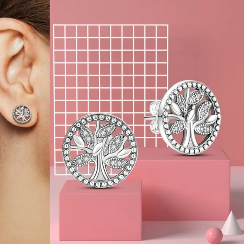 Family Tree Stud Earrings