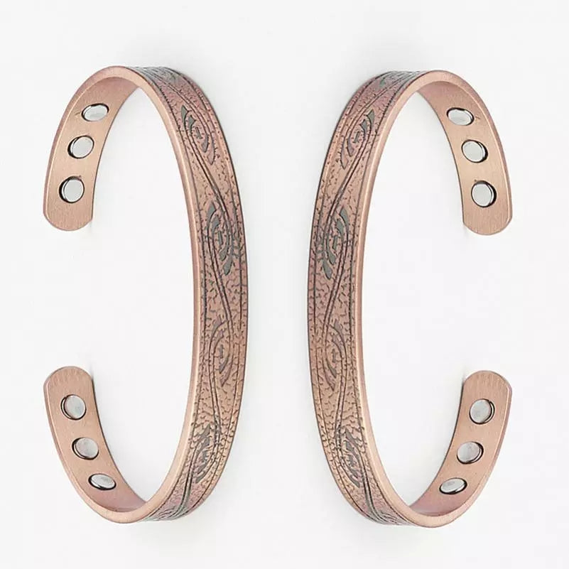 Copper Magnetic Bracelet - Swirl design