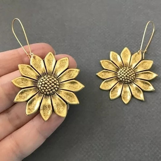 Large Sunflower Earrings