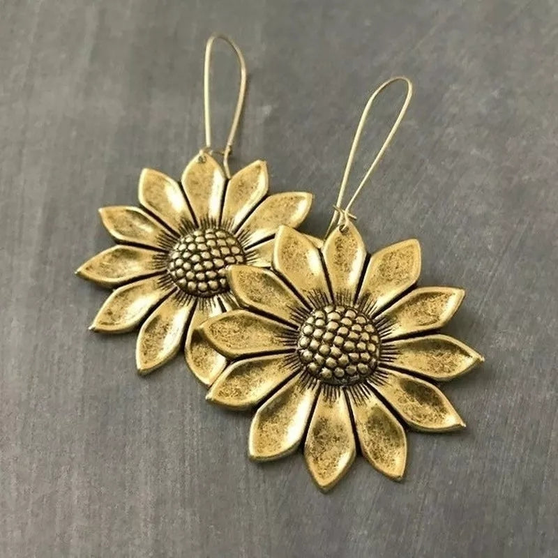 Large Sunflower Earrings