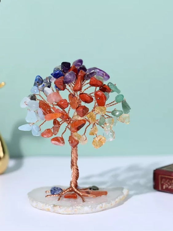 Chakra crystal copper wire tree