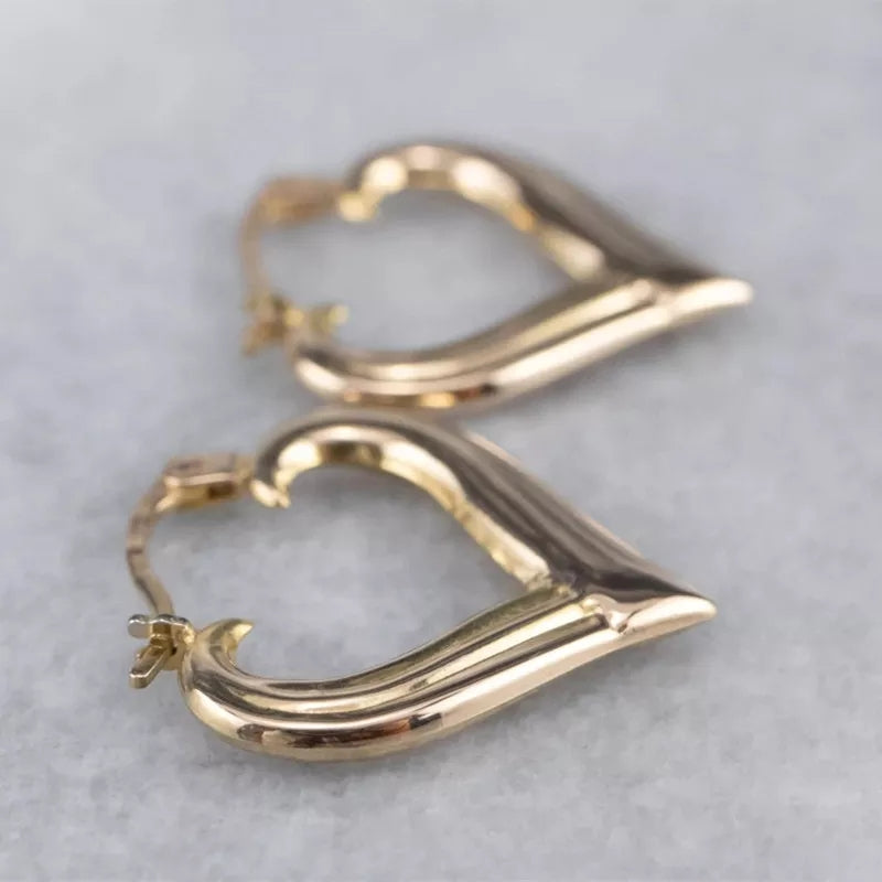 Gold Heart Hoop Earrings