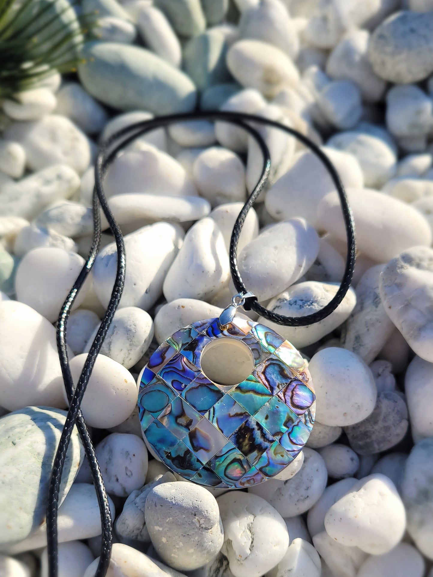 Paua Round Pendant Necklace