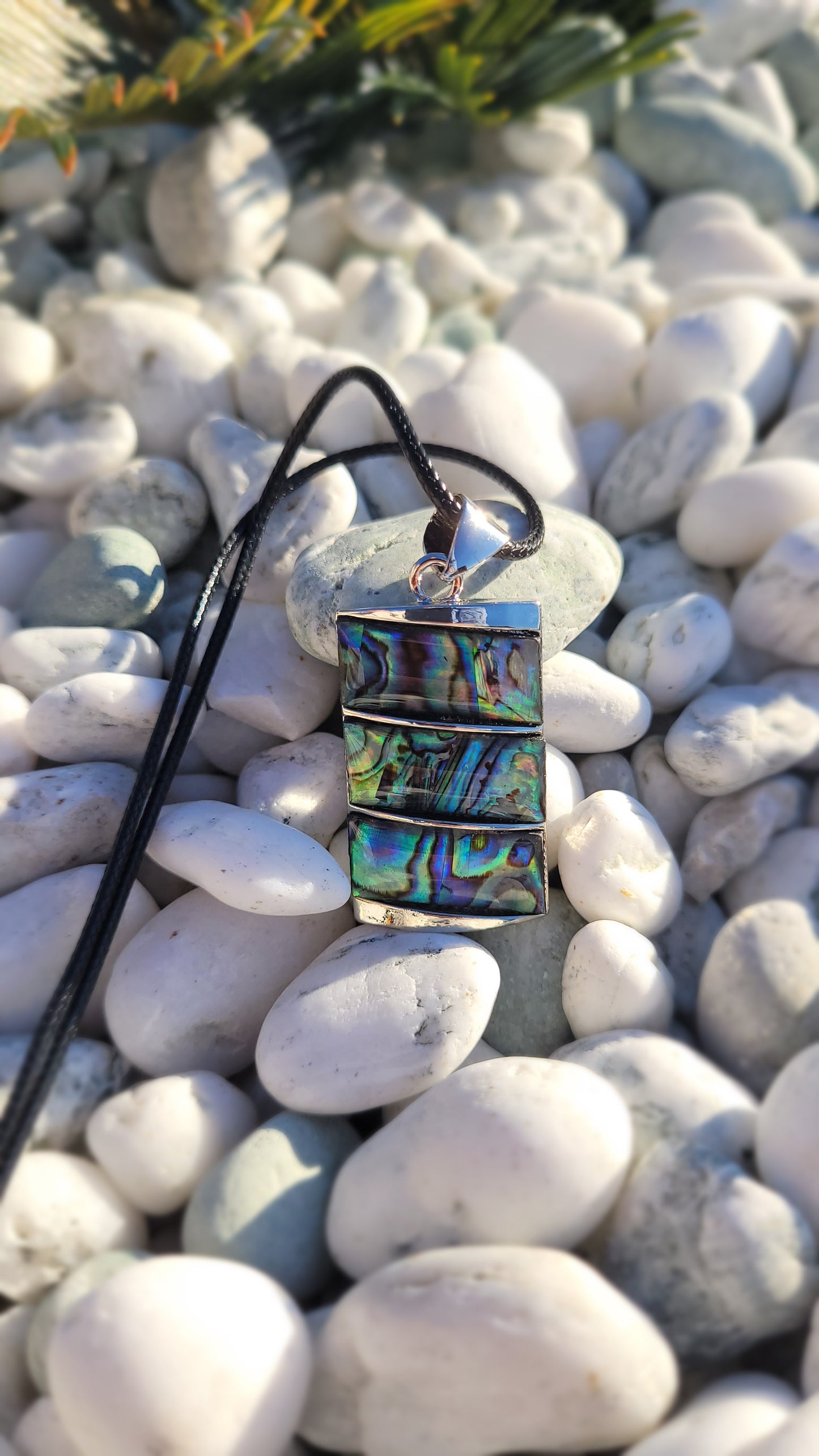 Paua Rectangle Pendant Necklace