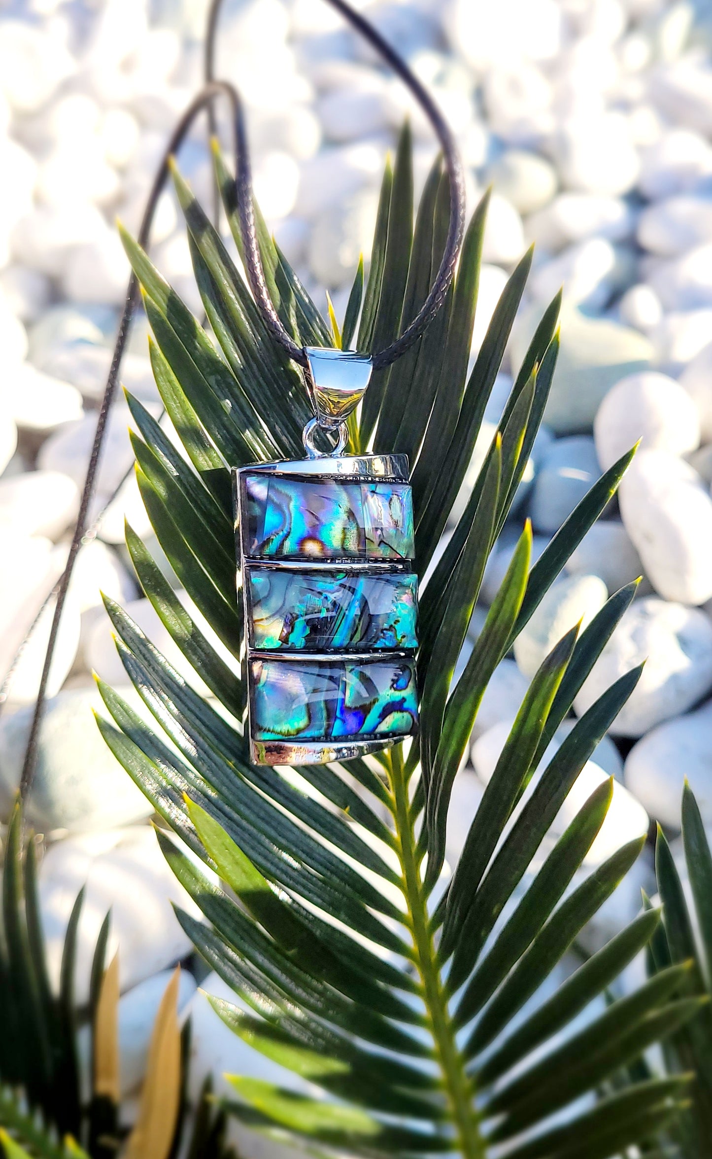 Paua Rectangle Pendant Necklace