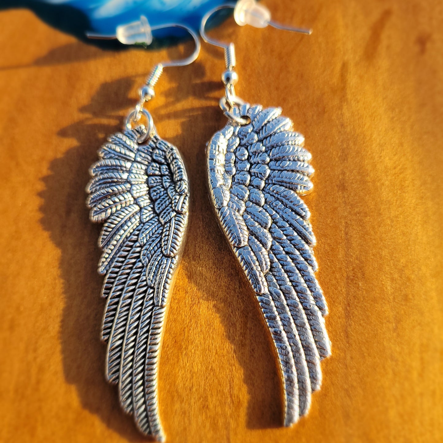 Sliver Vintage Style Angel Wing Earrings