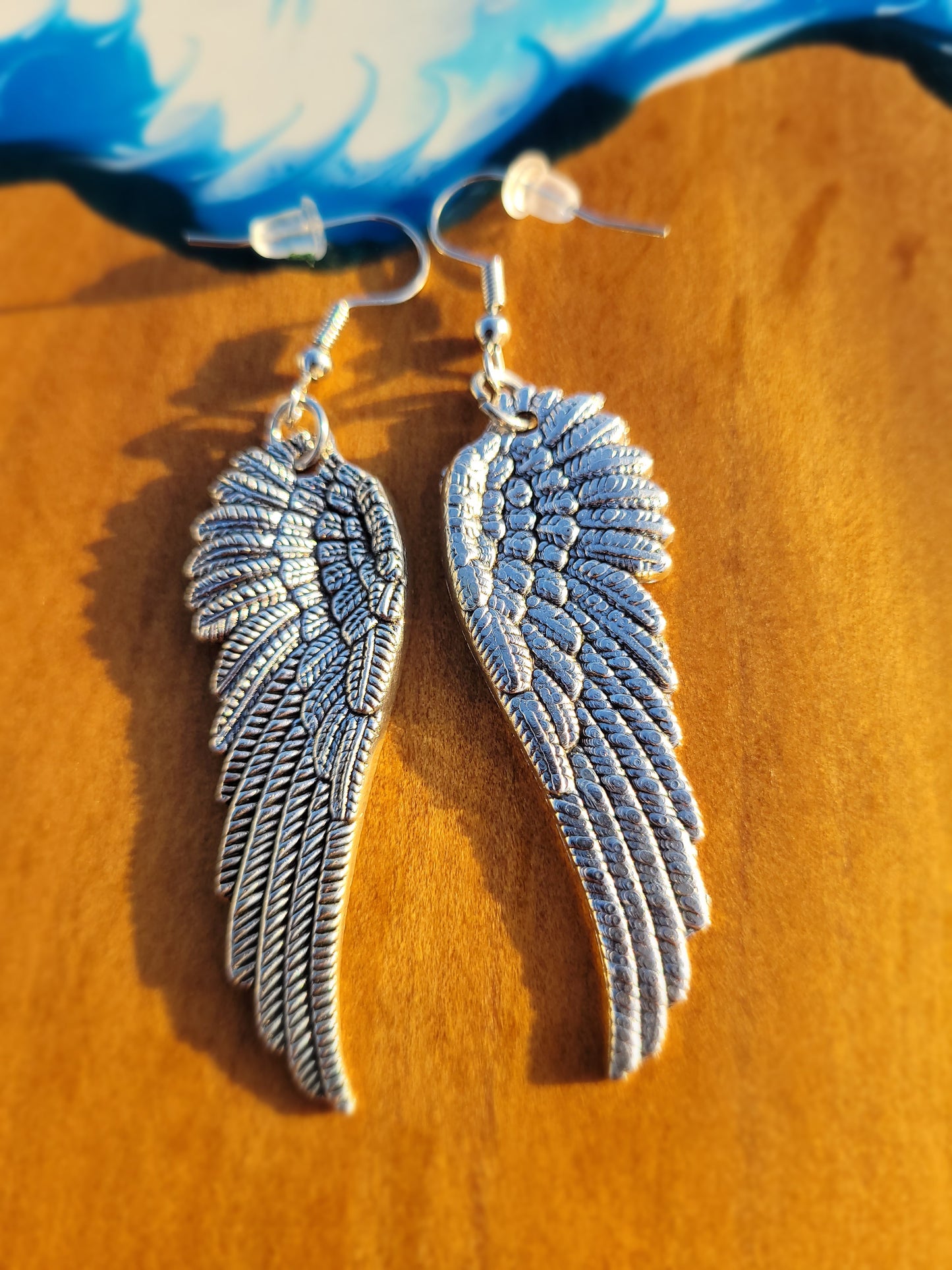 Sliver Vintage Style Angel Wing Earrings