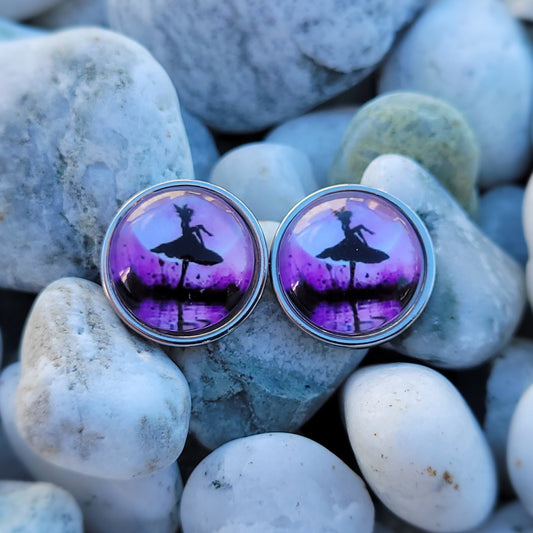 Pink & Purple Fairy Stud Earrings