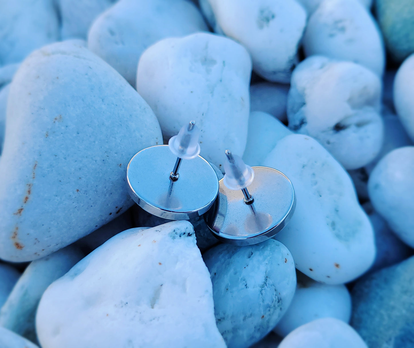 Blue, Purple & Silver Bubbles Stud Earrings