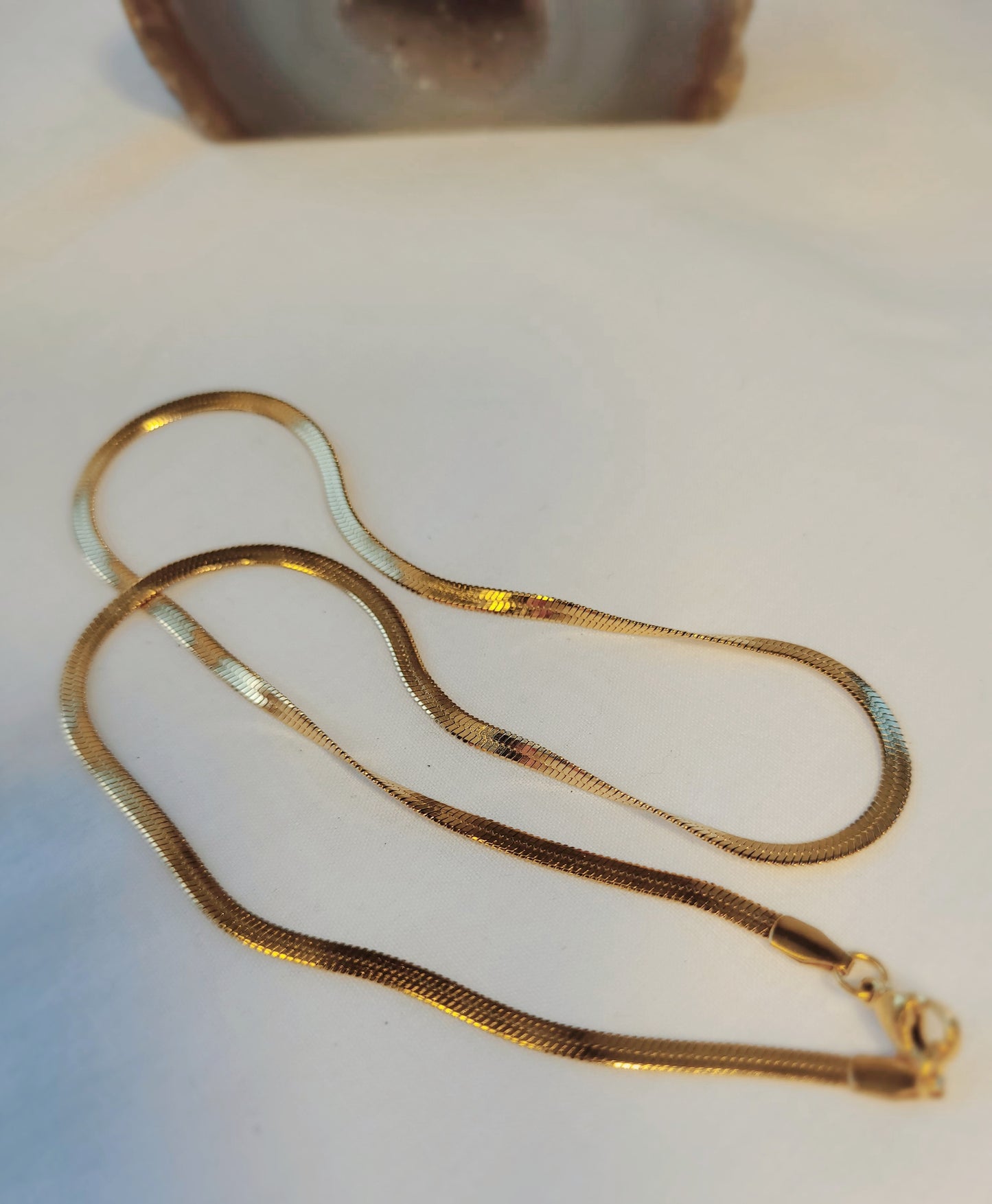 Gold snake chain necklace