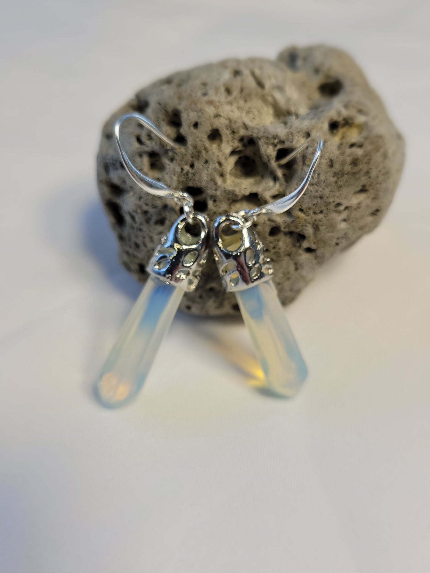 Moonstone Crystal & Silver Earrings