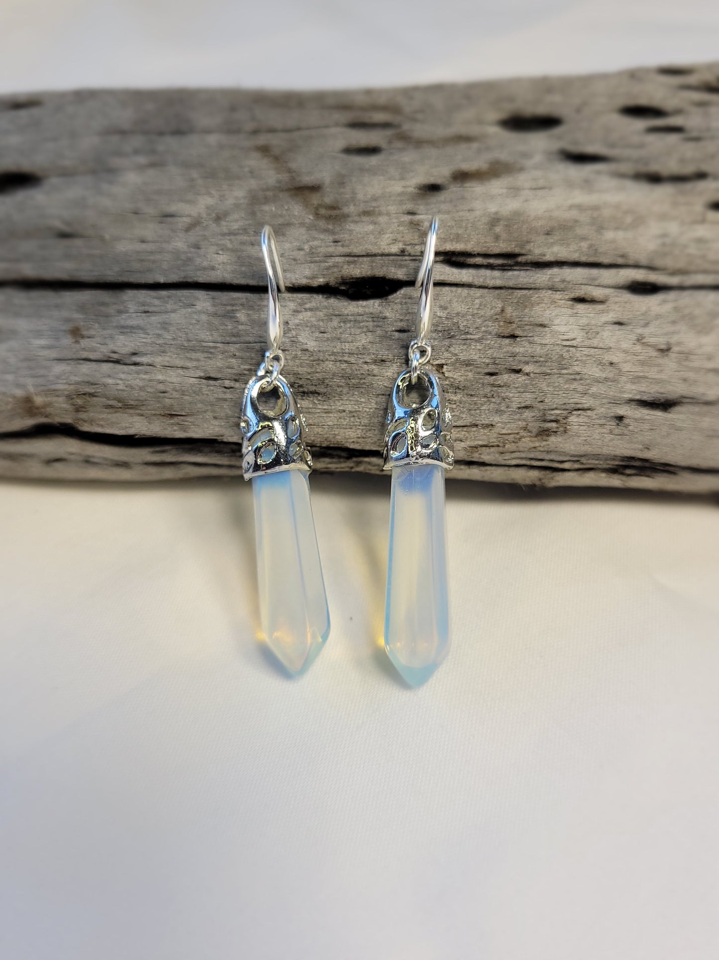 Moonstone Crystal & Silver Earrings