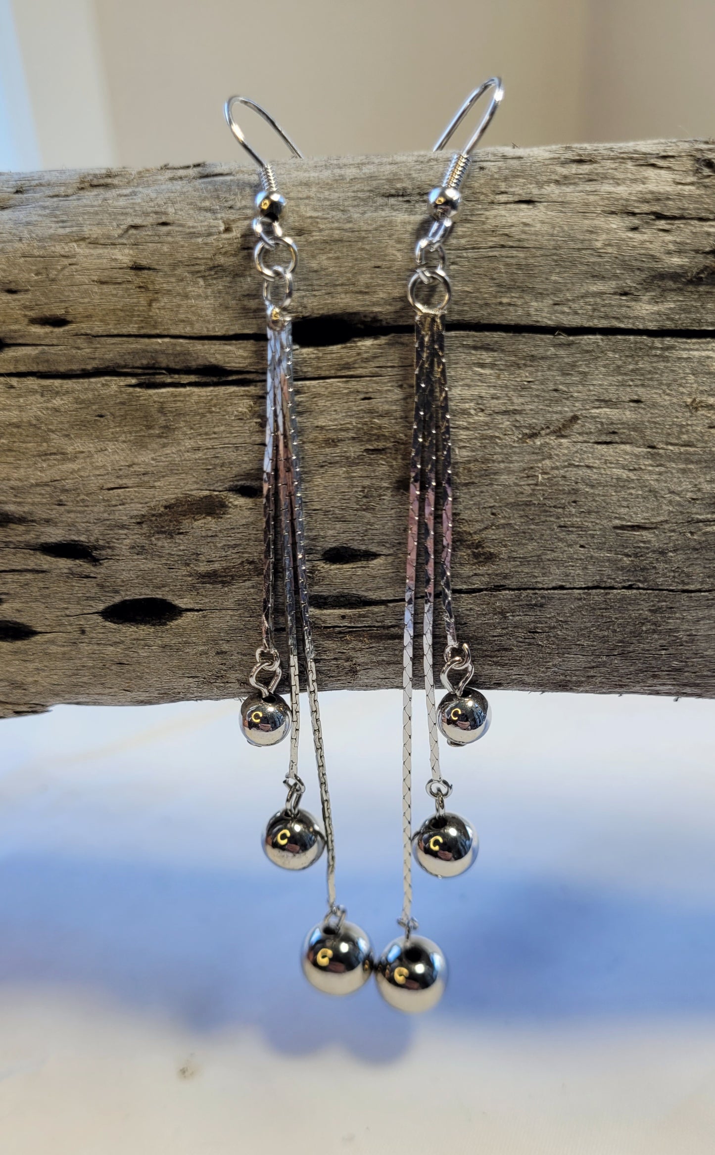 Silver Stainless Dangle Earrings