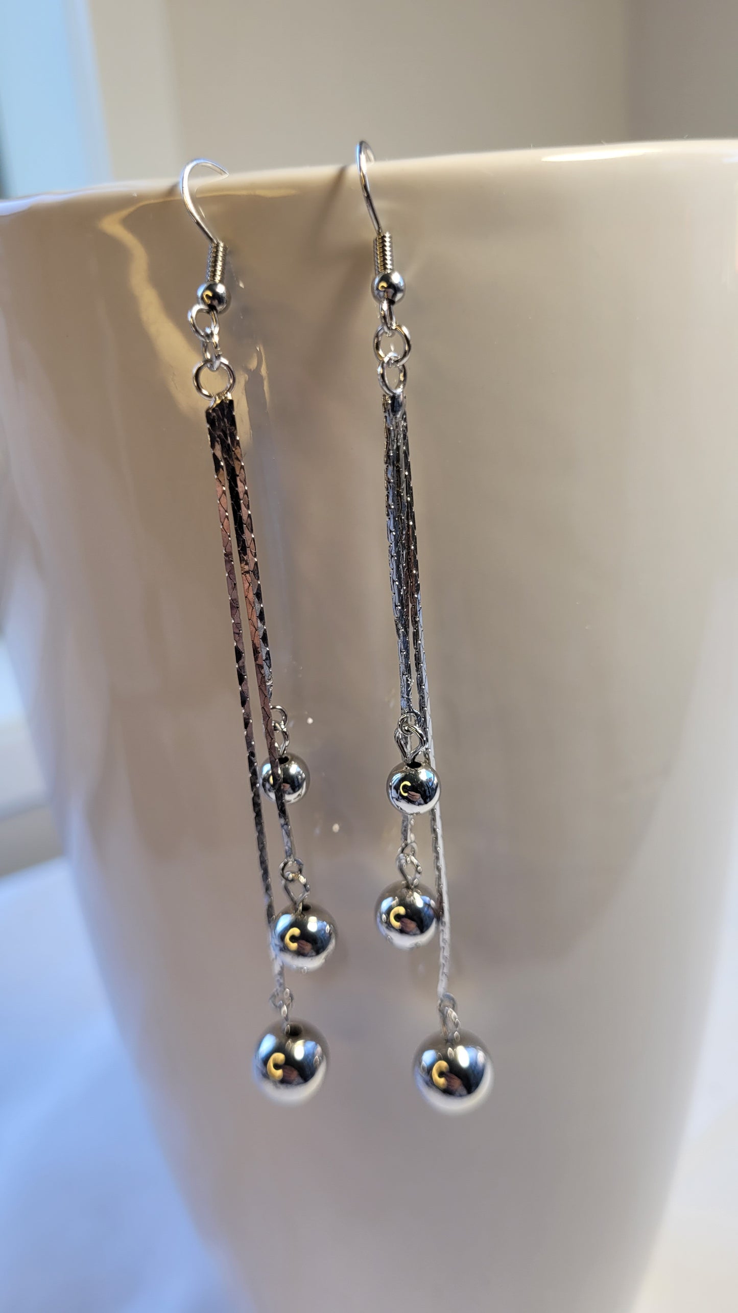 Silver Stainless Dangle Earrings