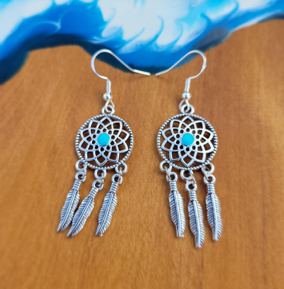 Dreamcatcher Turquoise Earrings