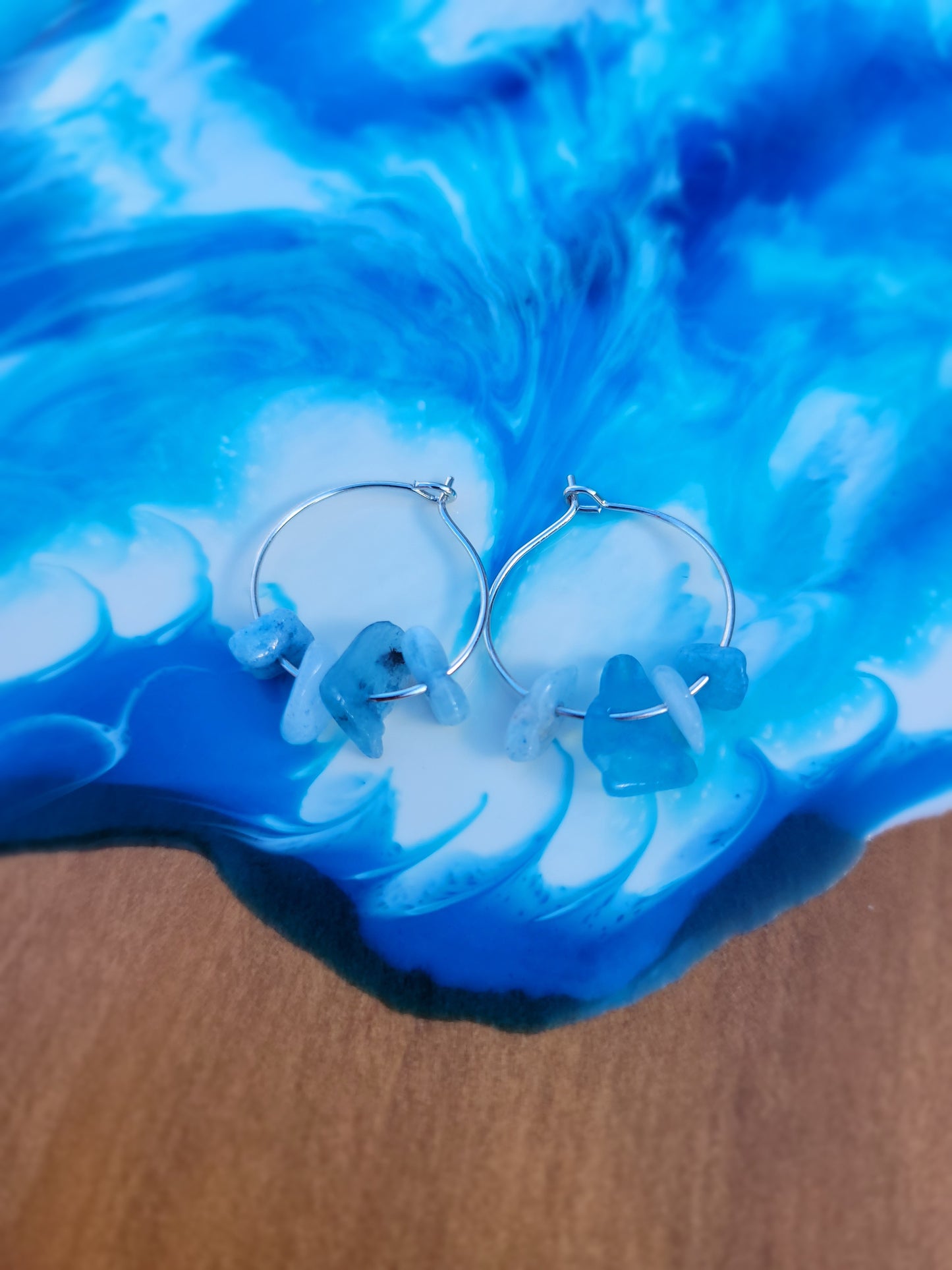 Aquamarine Hoop Earrings