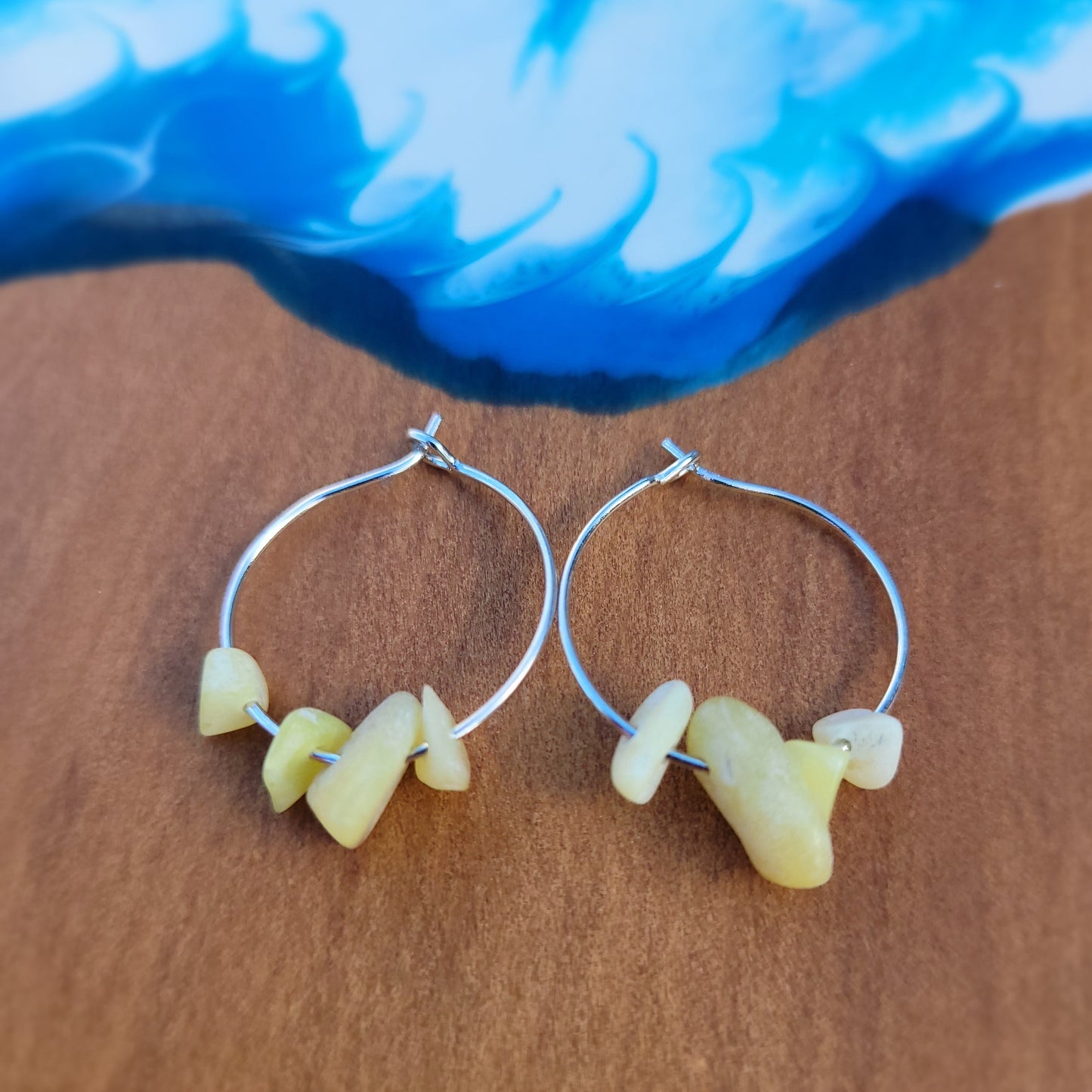 Yellow Calcite Hoop Earrings