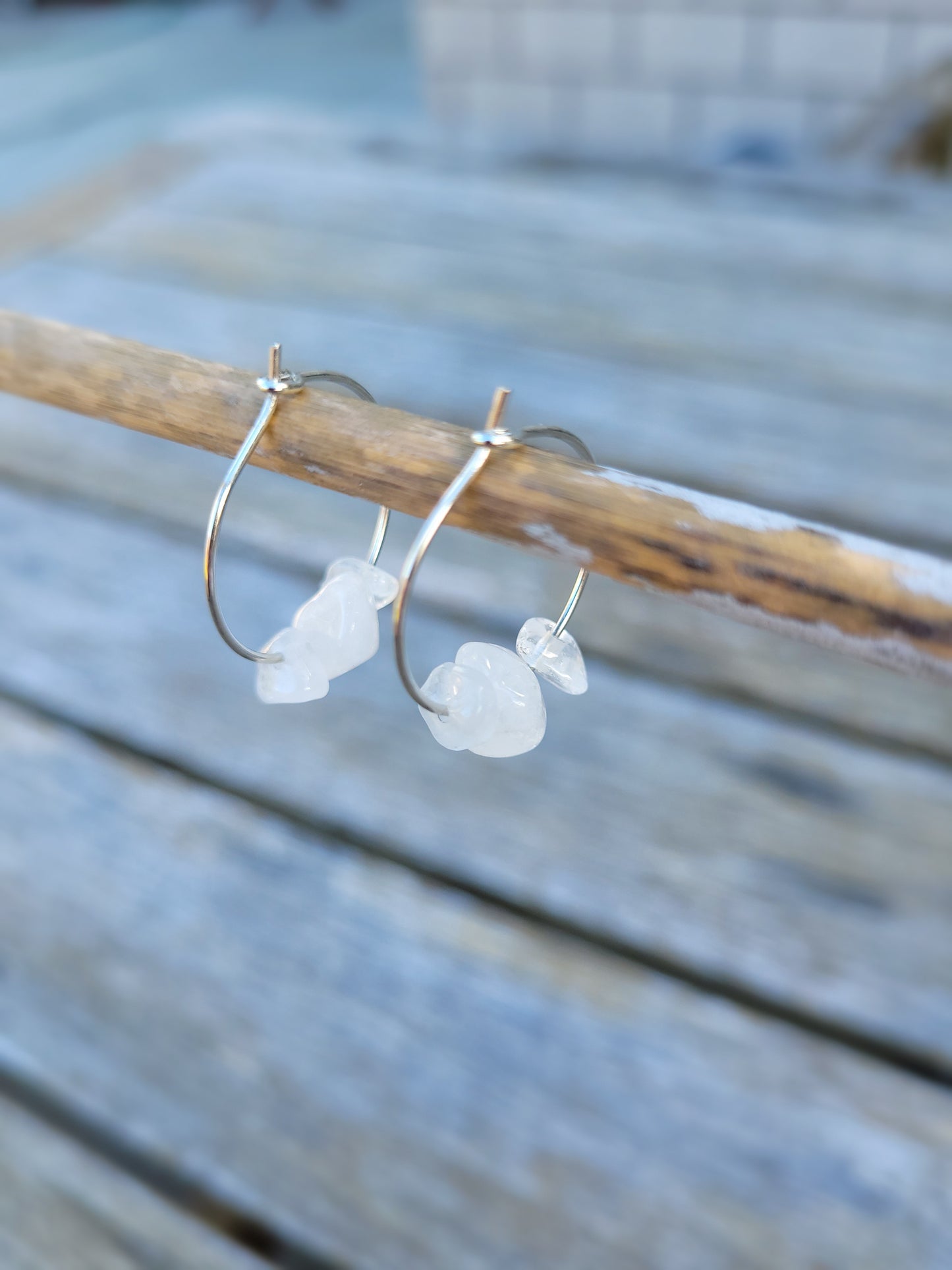 Selenite Hoop Earrings