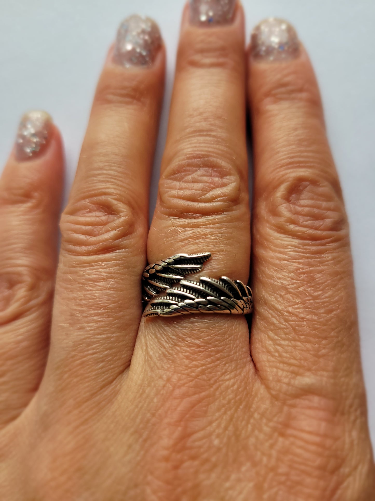 Silver Angel Wing Ring