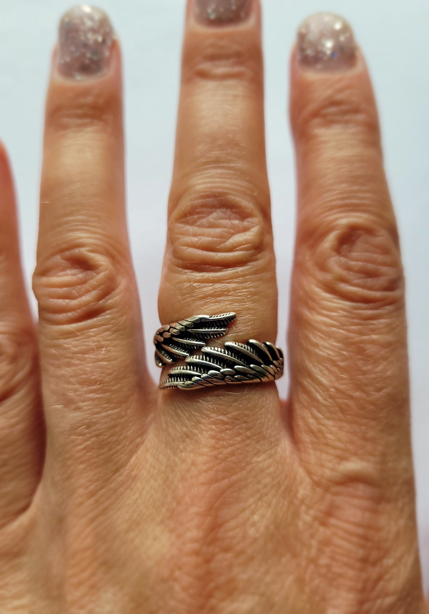 Silver Angel Wing Ring