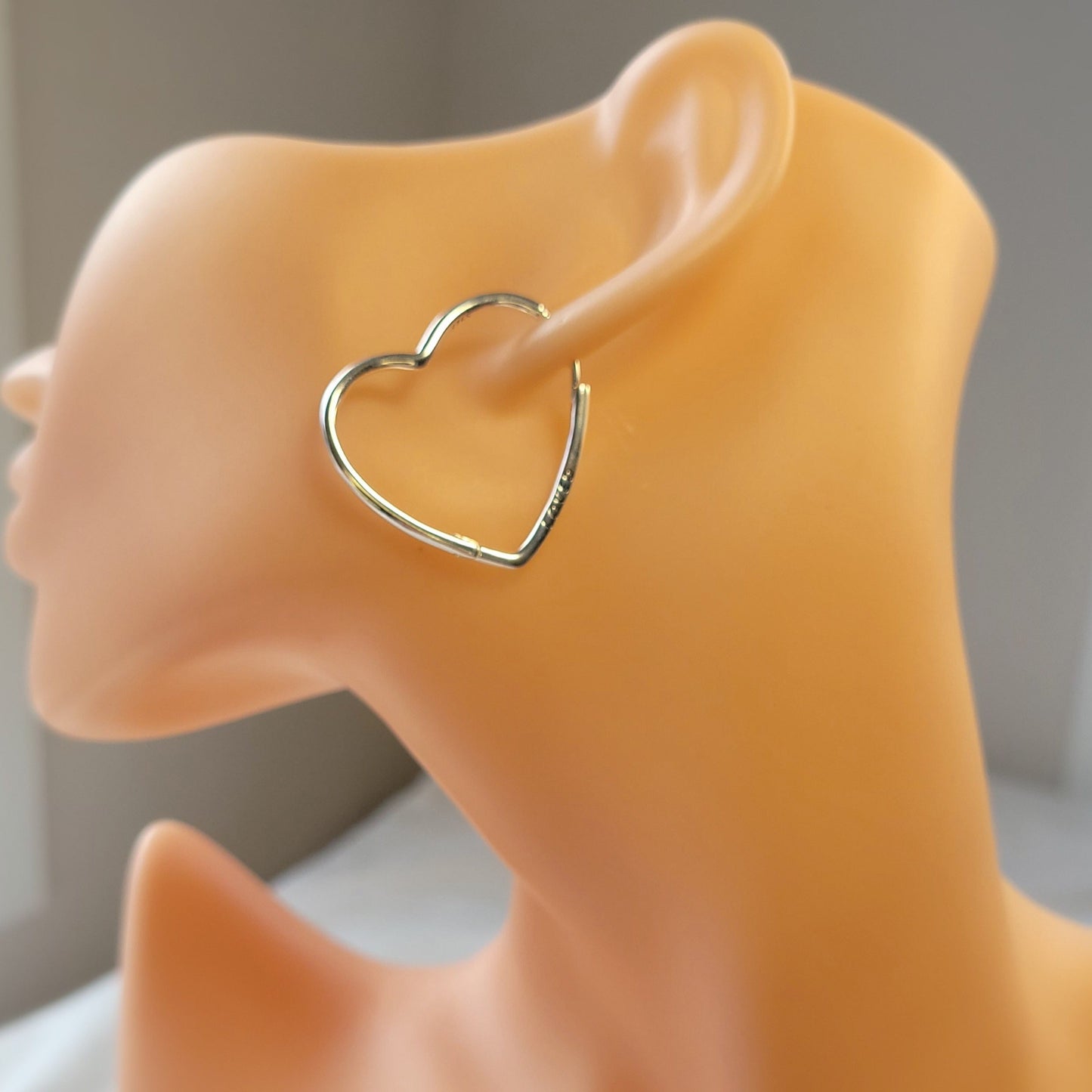 Asymmetrical Heart Hoop Earrings