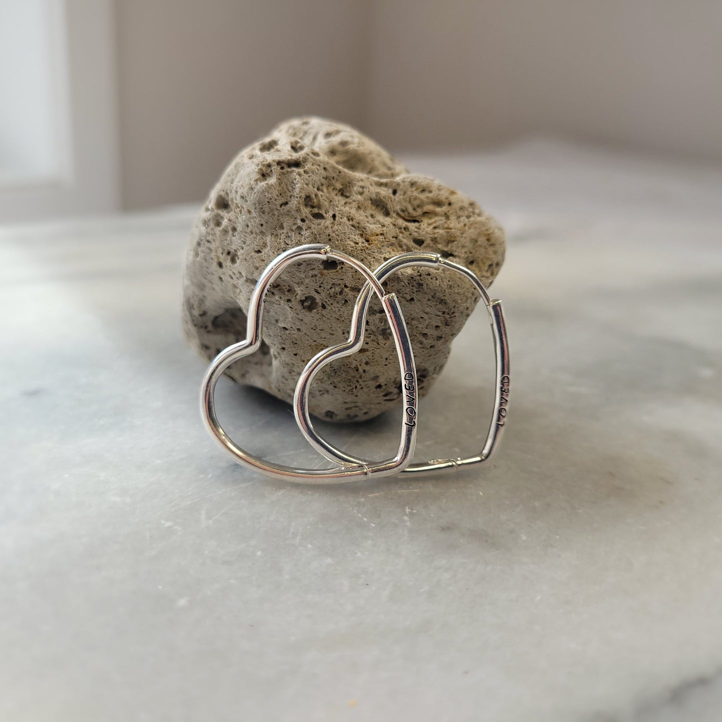 Asymmetrical Heart Hoop Earrings