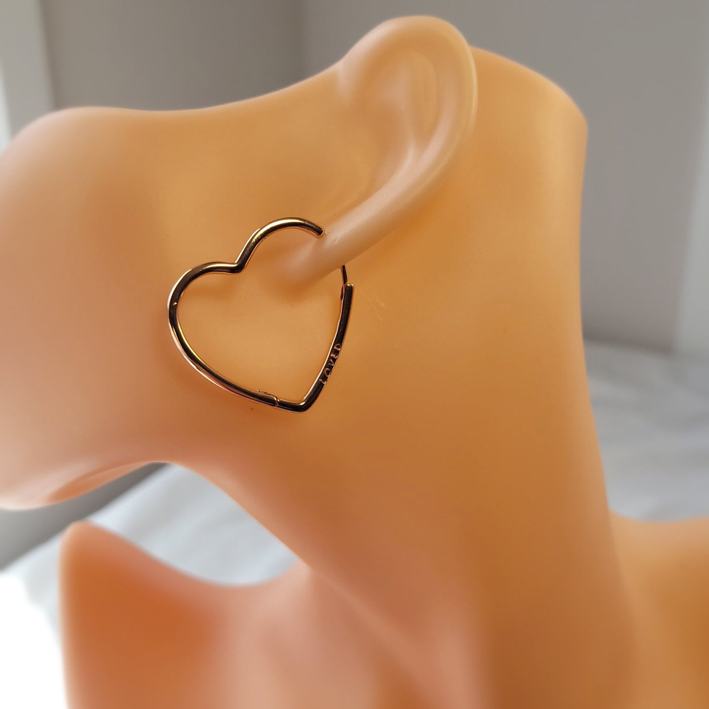 Asymmetrical Heart Hoop Earrings