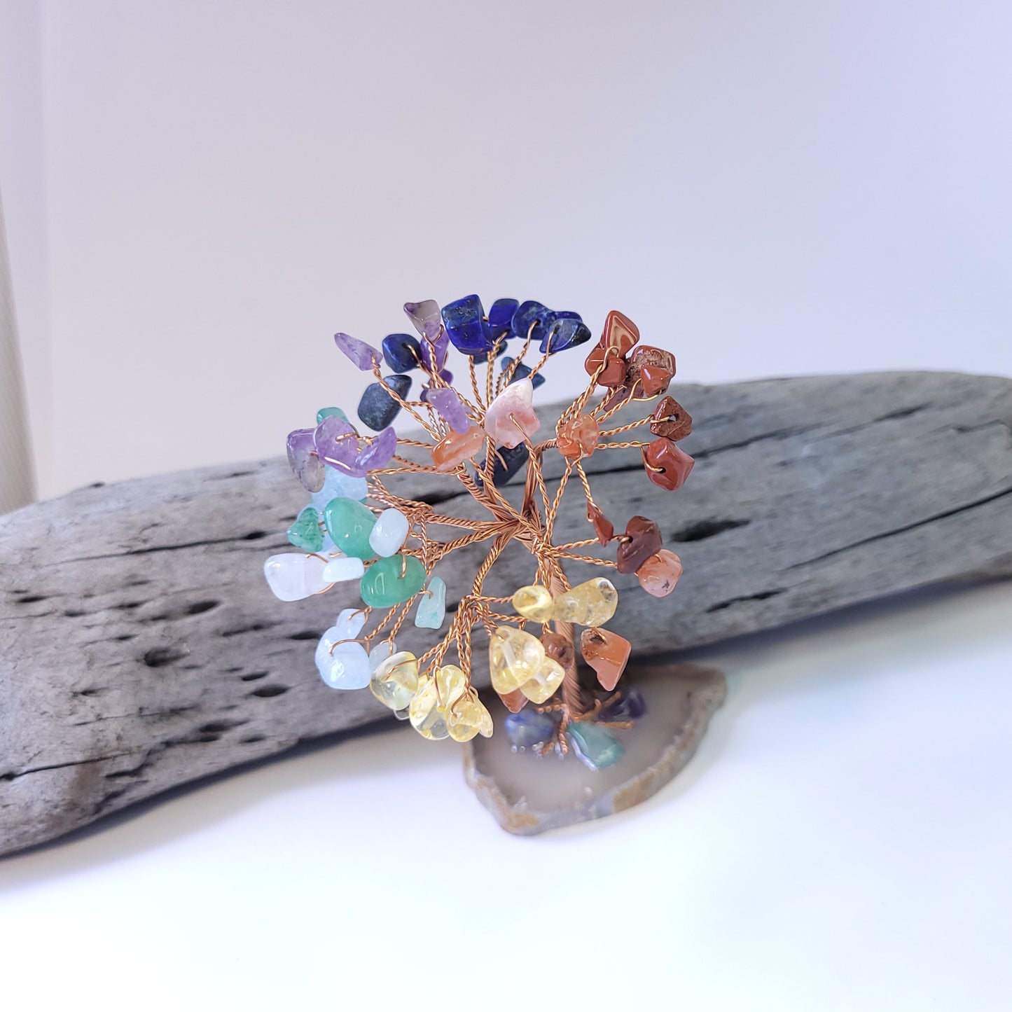 Chakra crystal copper wire tree