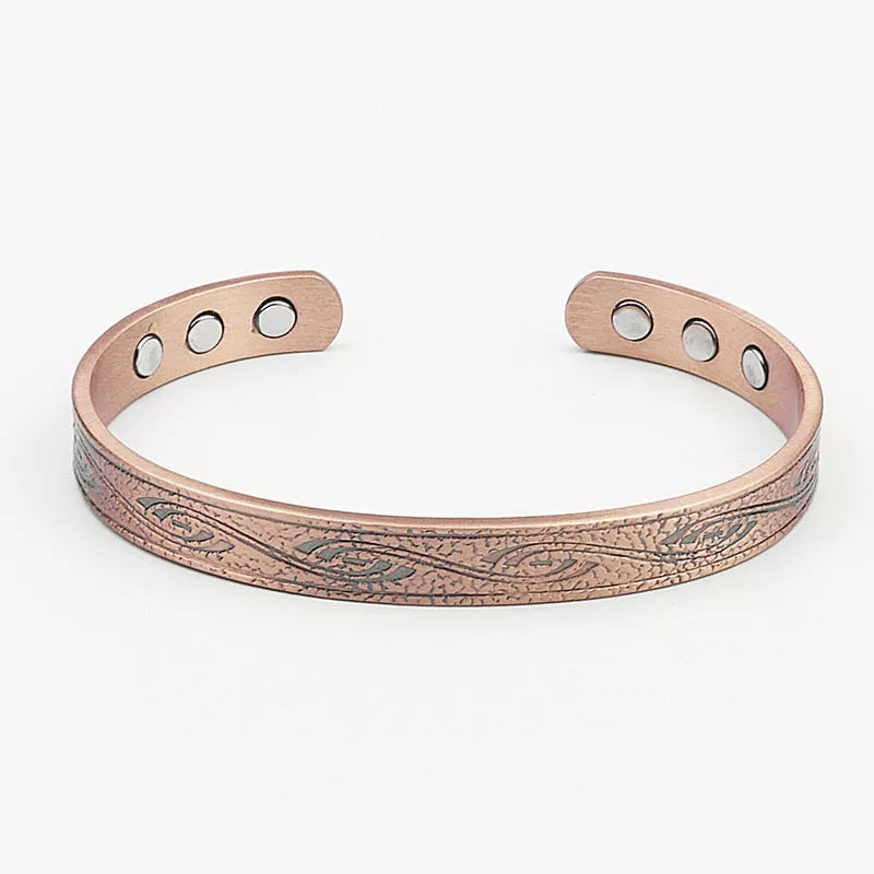 Copper Magnetic Bracelet - Swirl design