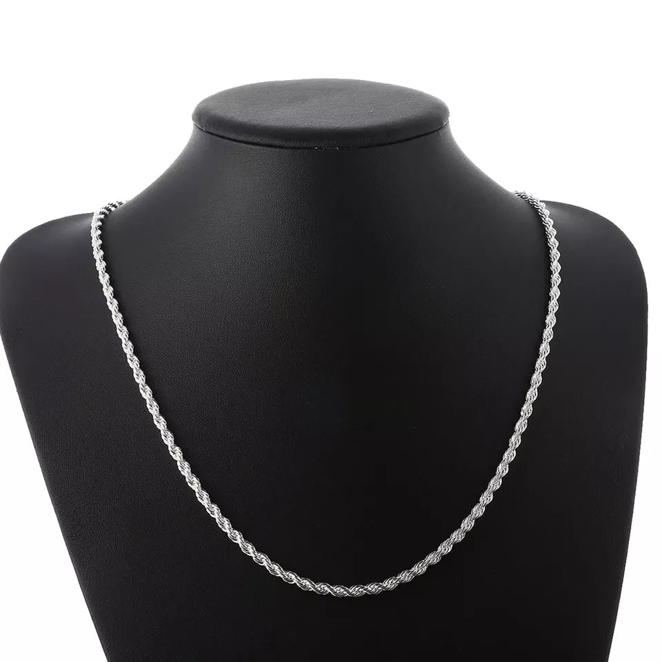 Sterling Silver Chain Bracelet and Necklace Set