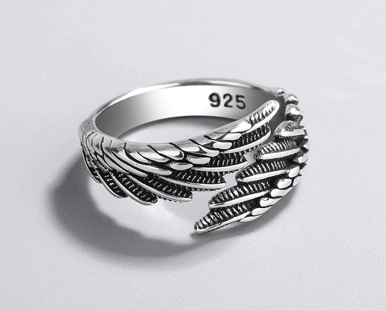 Silver Angel Wing Ring