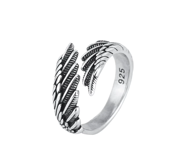 Silver Angel Wing Ring