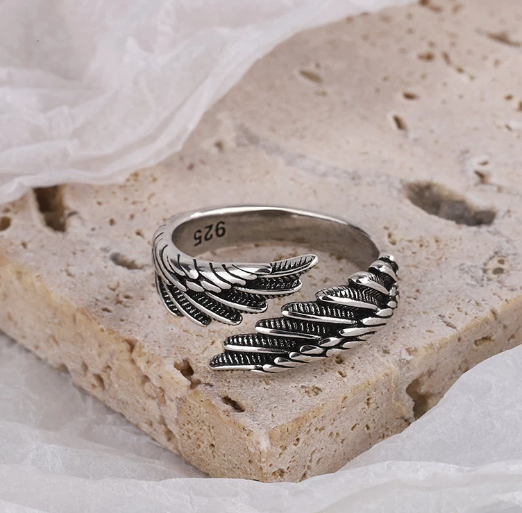 Silver Angel Wing Ring