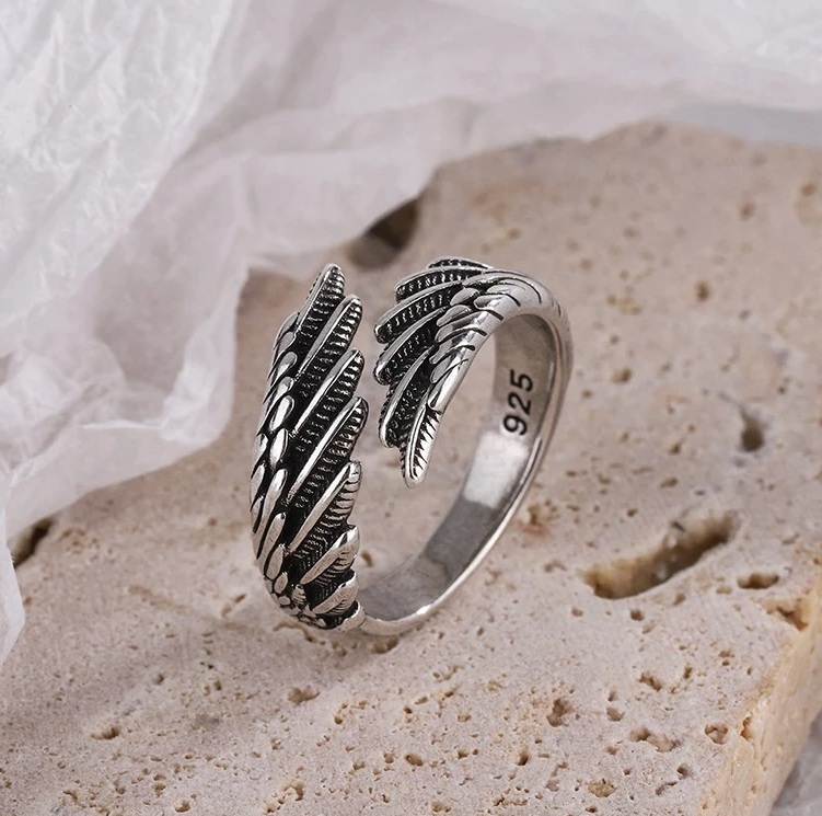 Silver Angel Wing Ring