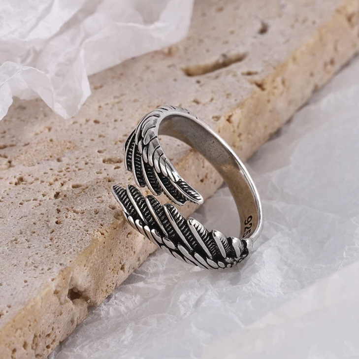 Silver Angel Wing Ring