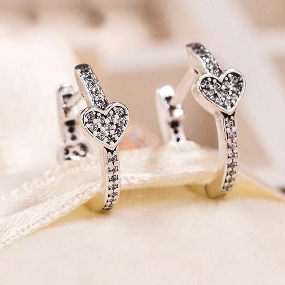 Alluring Hearts Hoop Earrings